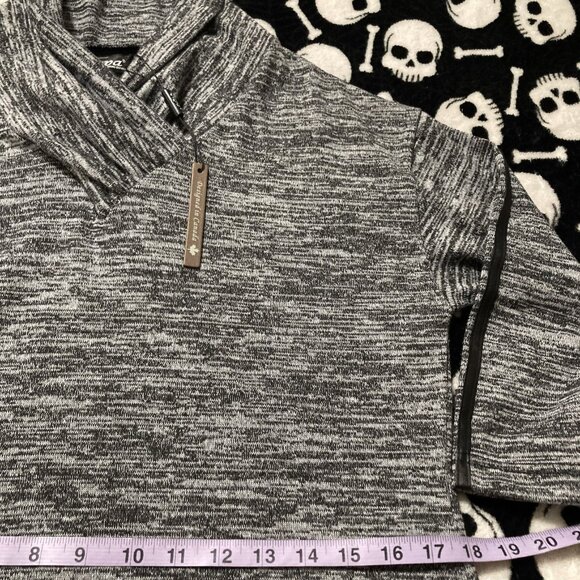 PAPA Heathered charcoal light grey cowl turtleneck top NWT MEDIUM LARGE sweater - Picture 8 of 14